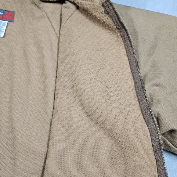 Vintage Red Kap Canvas Jacket Mens Large Hooded Full Zip Workwear Brown Tan Duck - Picture 9 of 13